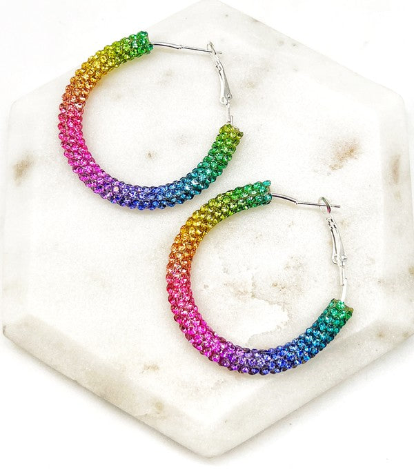 LUCKY RAINBOW LUSTER HOOPS