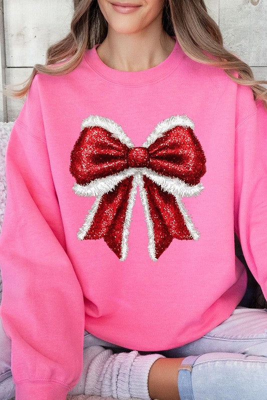 HOLIDAY CHEER BOW SWEATSHIRT