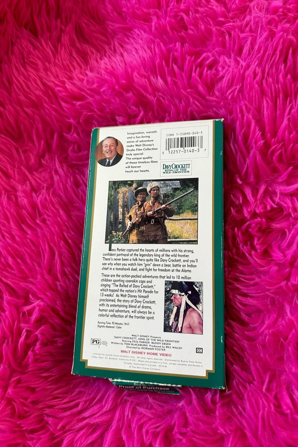 1994 DAVY CROCKETT KING OF THE WILD FRONTIER VHS*