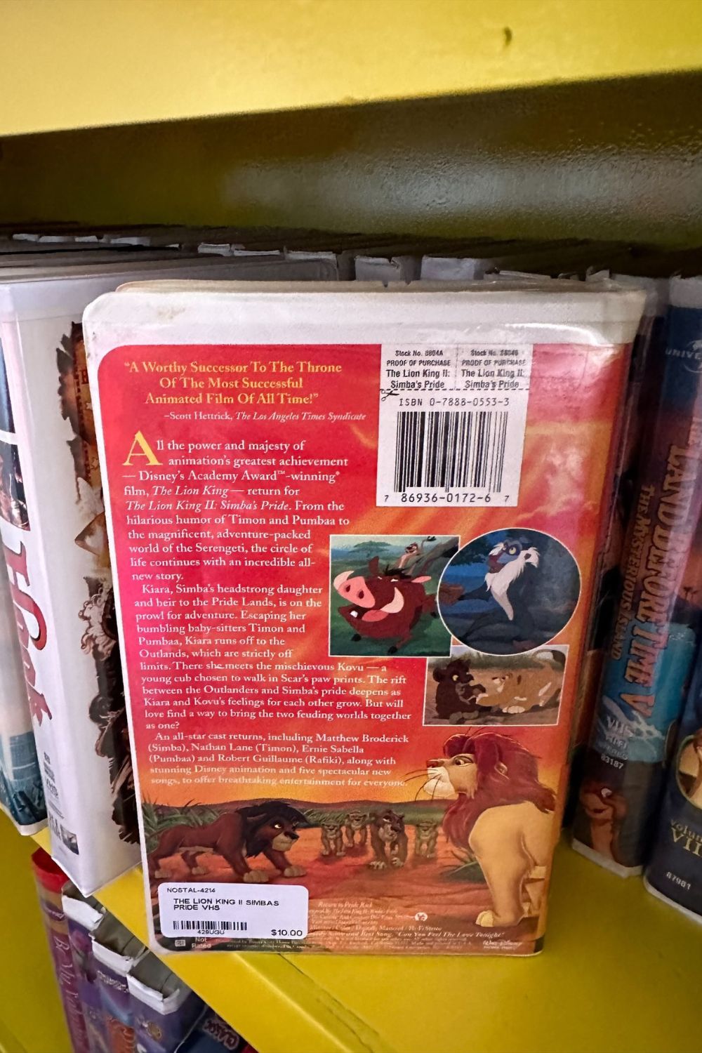 THE LION KING II SIMBA'S PRIDE VHS*