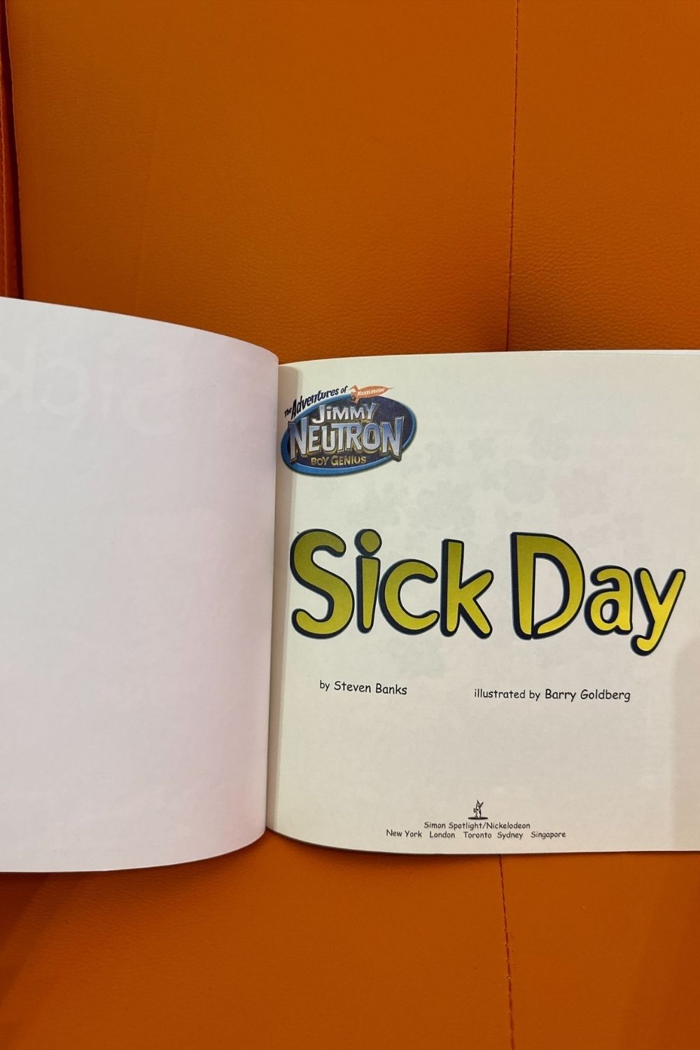 JIMMY NEUTRON SICK DAY BOOK*