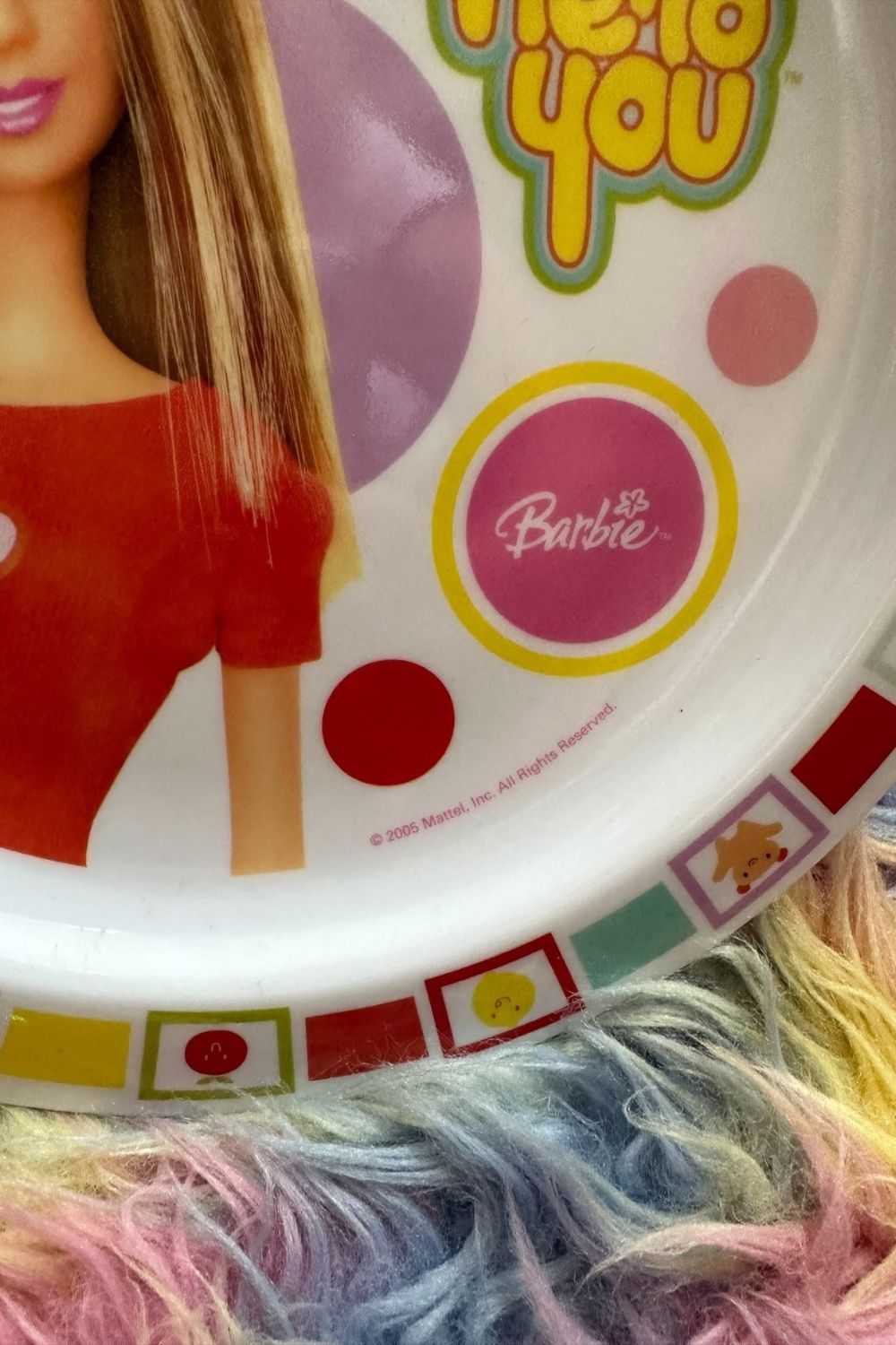 2005 HELLO YOU BARBIE KIDS PLASTIC PLATE*