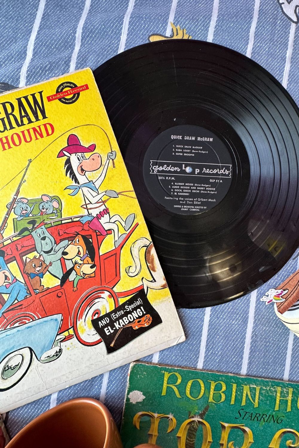 1959 QUICK DRAW McDRAW & HUCKLEBERRY HOUND VINYL*