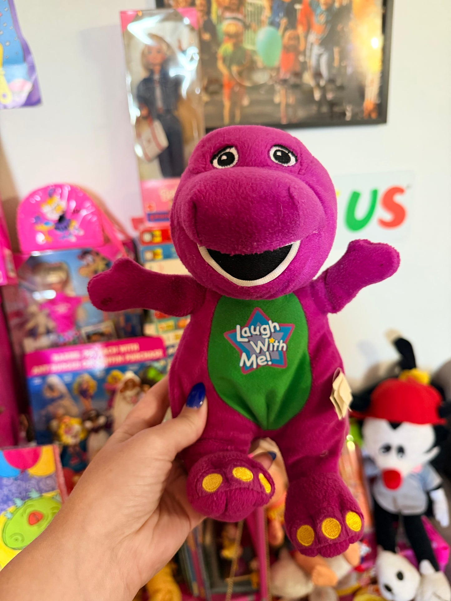 Laugh with Me Barney plush