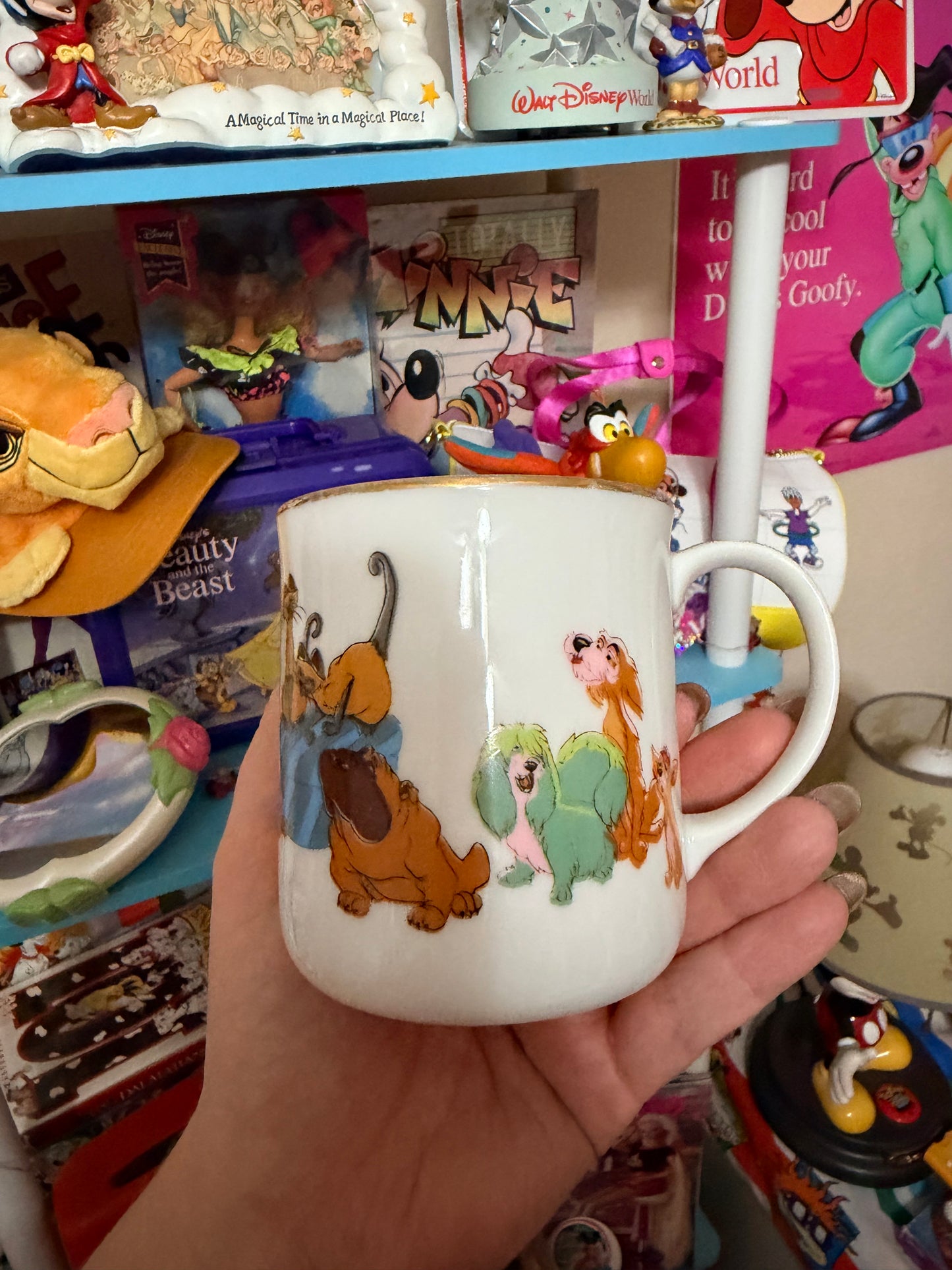 Lady and the Tramp gold trim mug