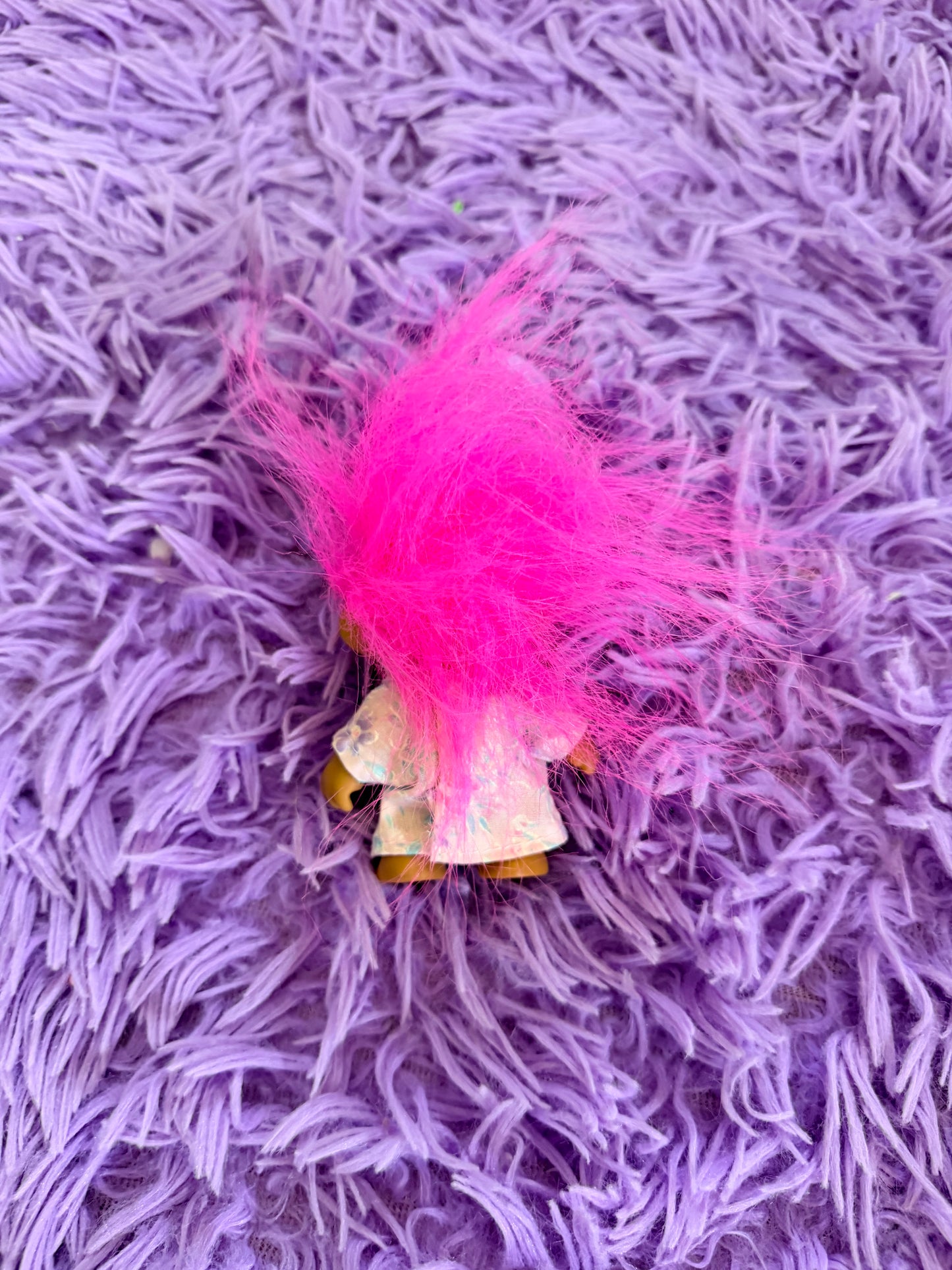 Pink hair troll doll
