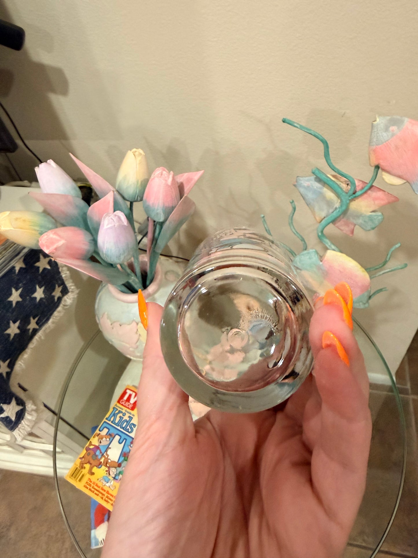 Doo-Wop Mickey and Minnie glass