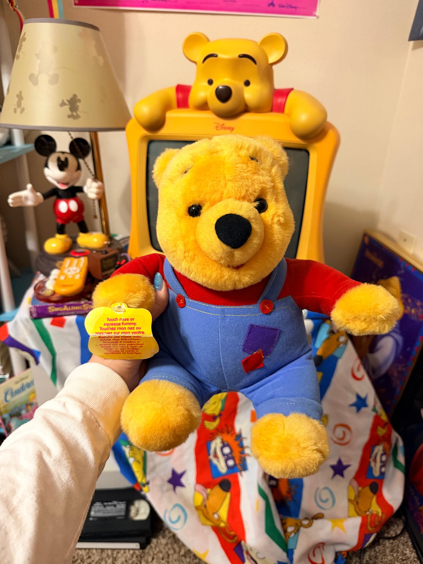 Winnie the Pooh touch my nose or squeeze my tummy 1997 interactive plush