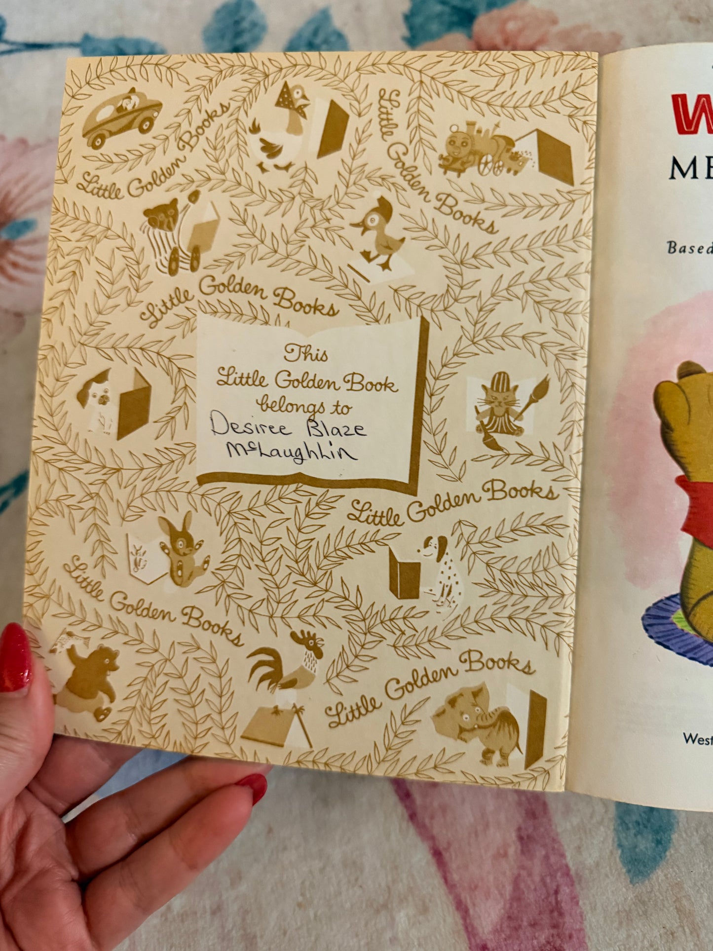 Winnie the Pooh meets gopher Goldenbook