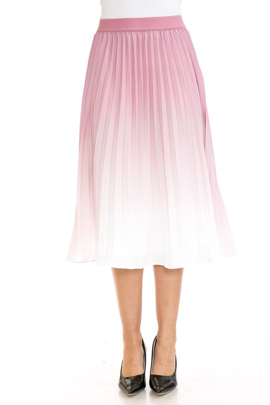 COLORS OF THE GARDEN PLEATED A-LINE SWING SKIRT