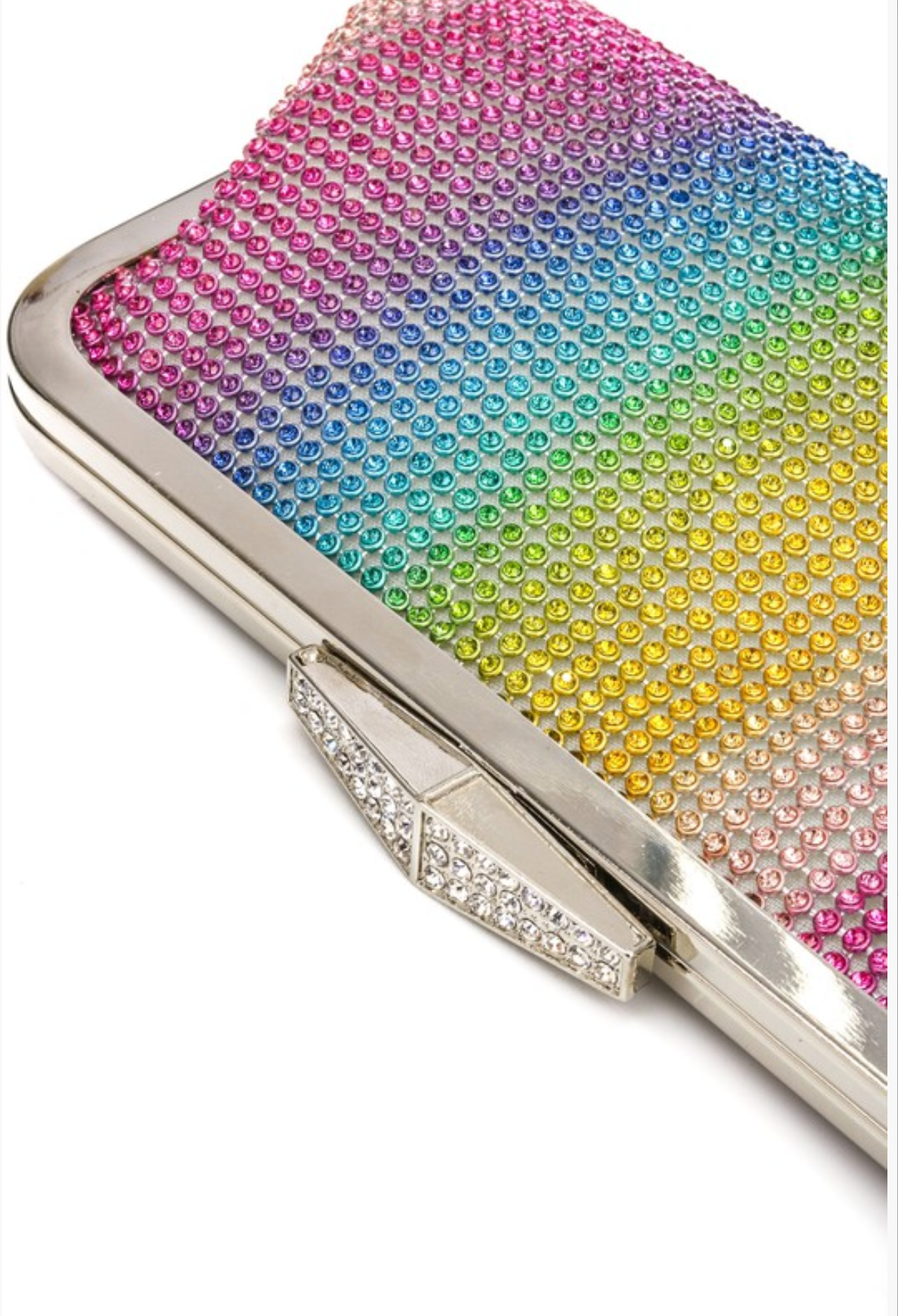 STRUTTIN LIKE RAINBOW BRIGHT RHINESTONE CLUTCH