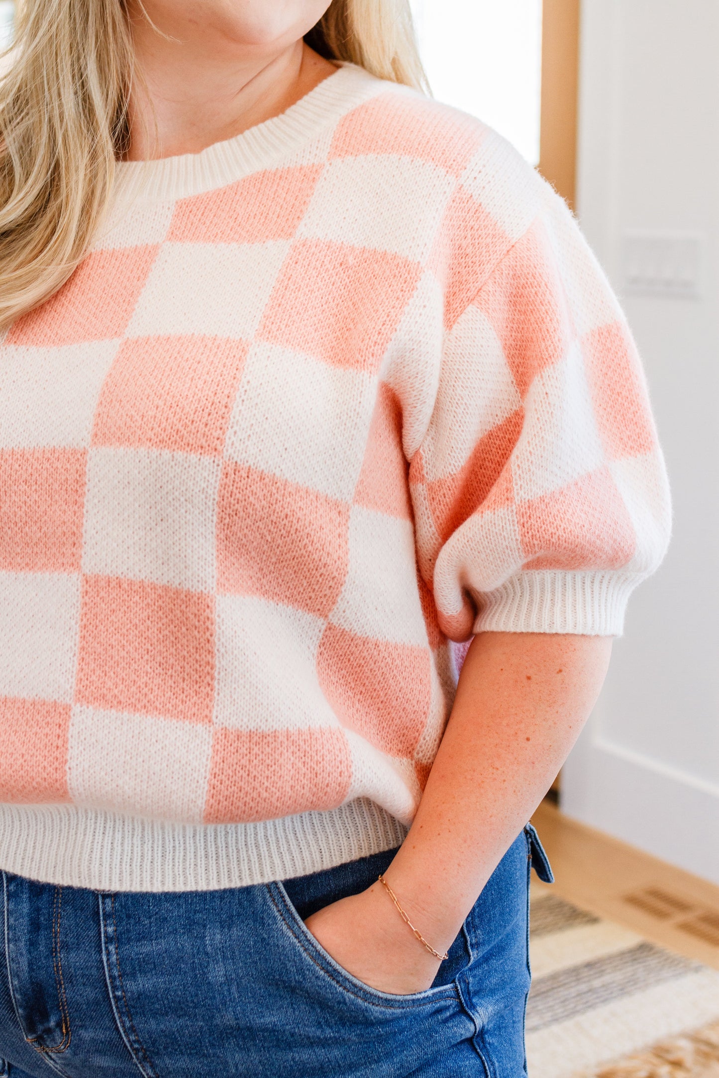 GINGHAM GALA SWEATER