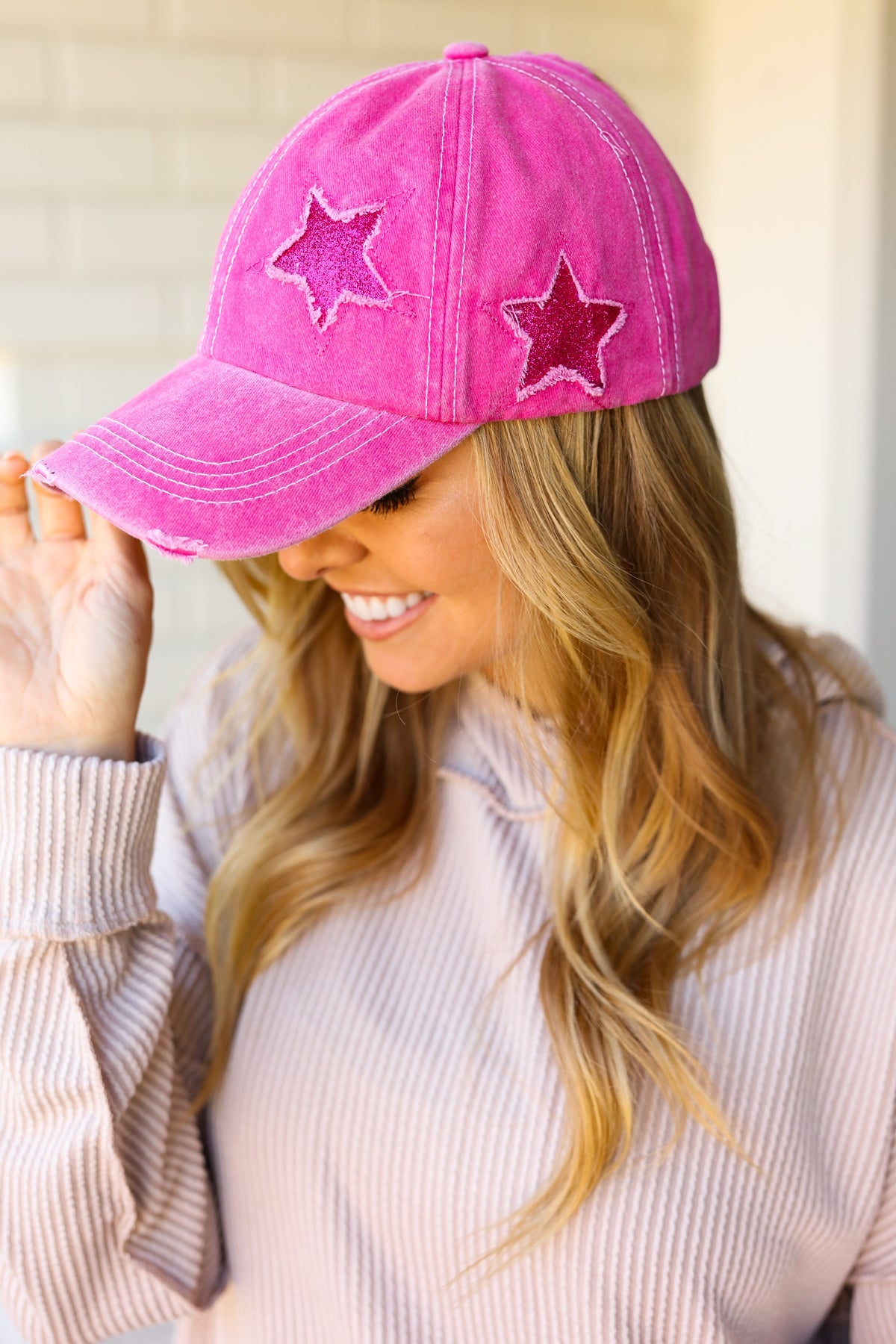 SHIMMER STAR FUCHSIA CAP