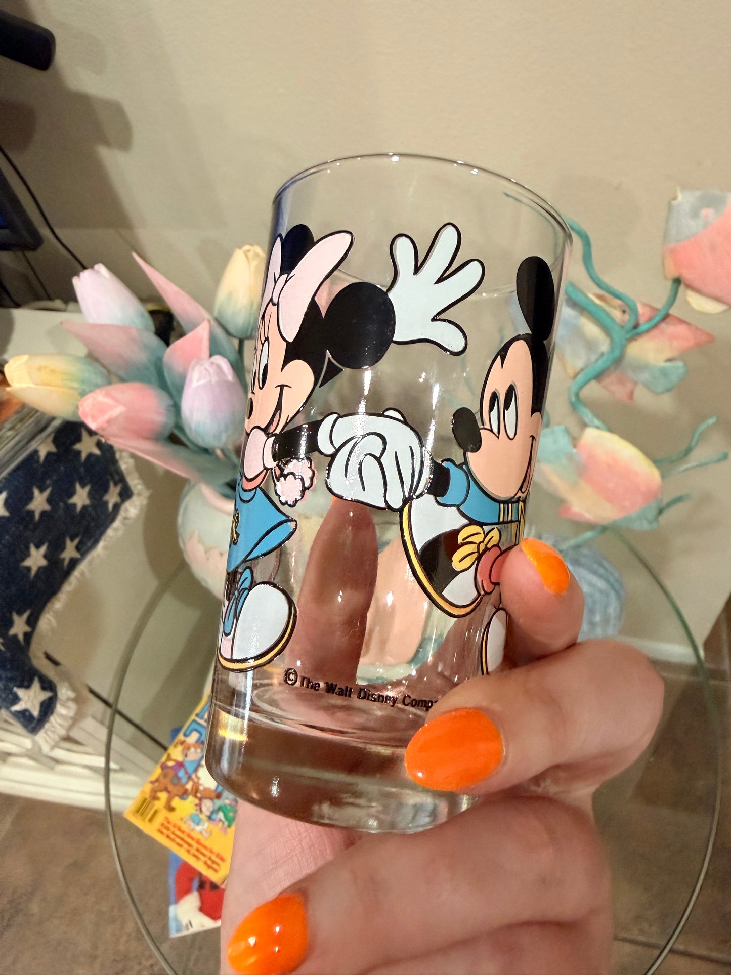 Doo-Wop Mickey and Minnie glass