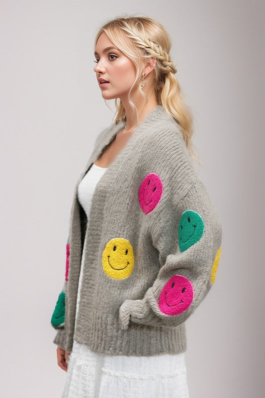 ALL SMILES AND COMFORT KNIT CARDI