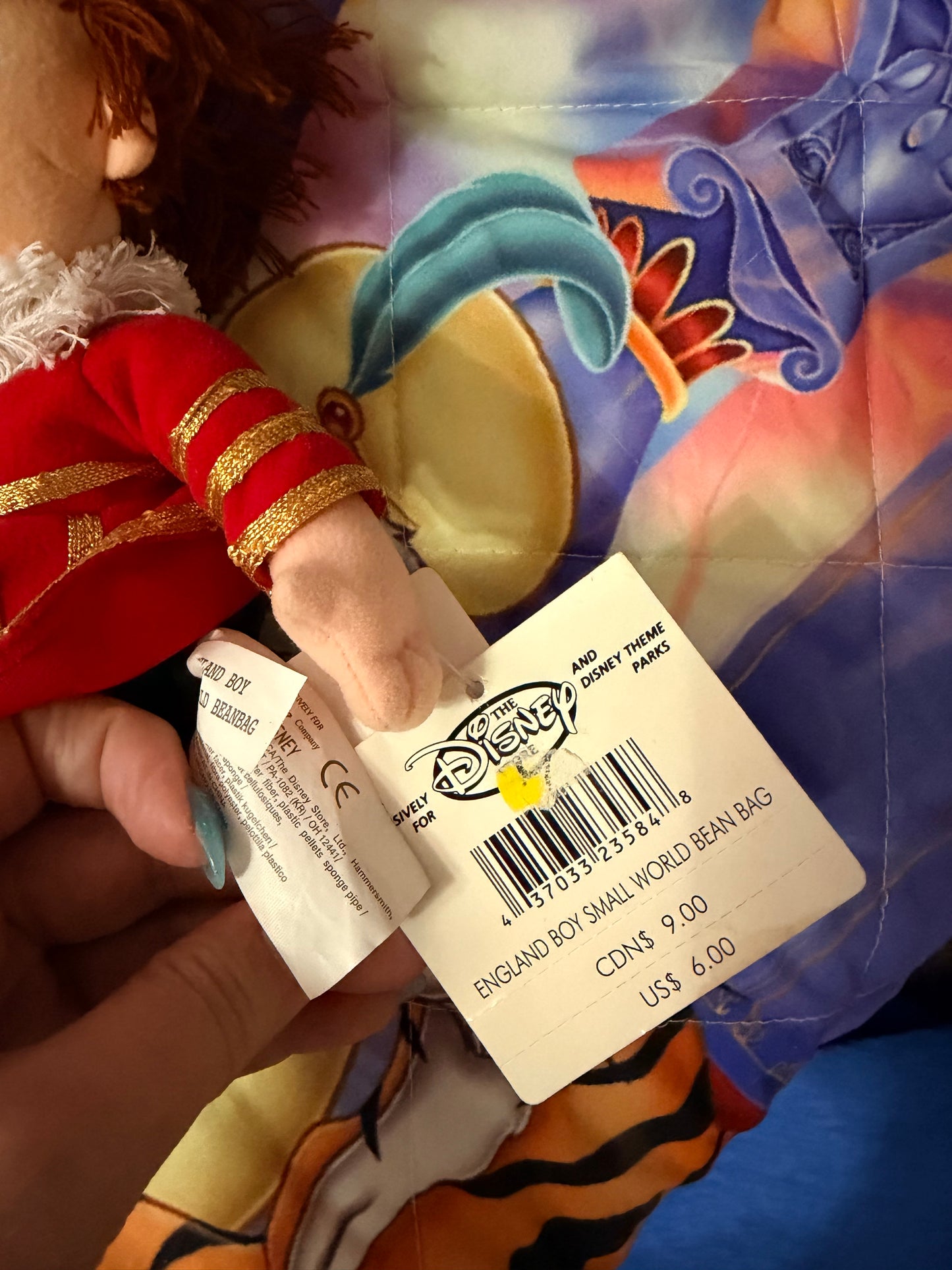 Disney store England boy small world bean bag plush