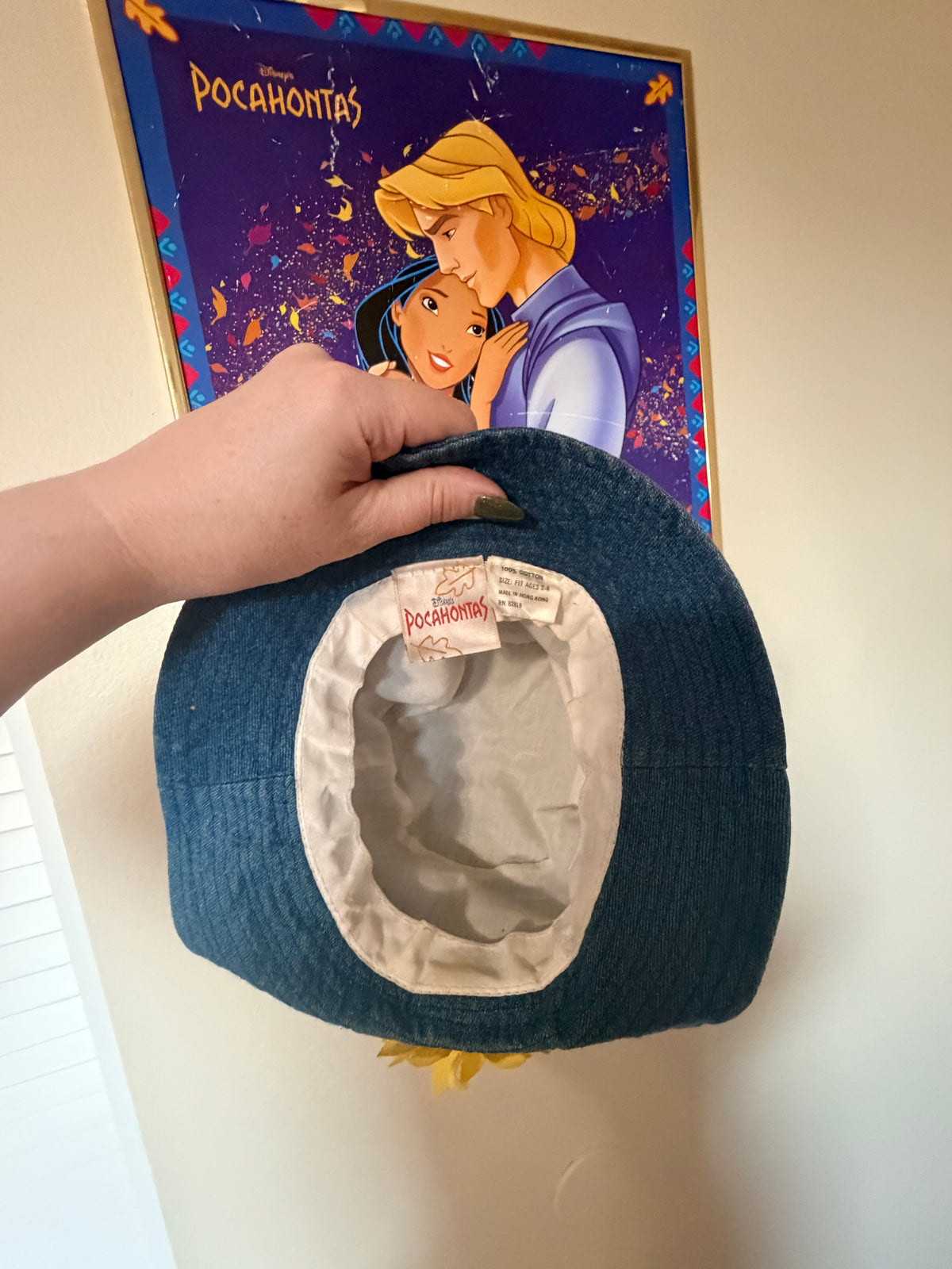 Rare vintage Pocahontas denim with flower 90’s bucket hat - toddlers/kids