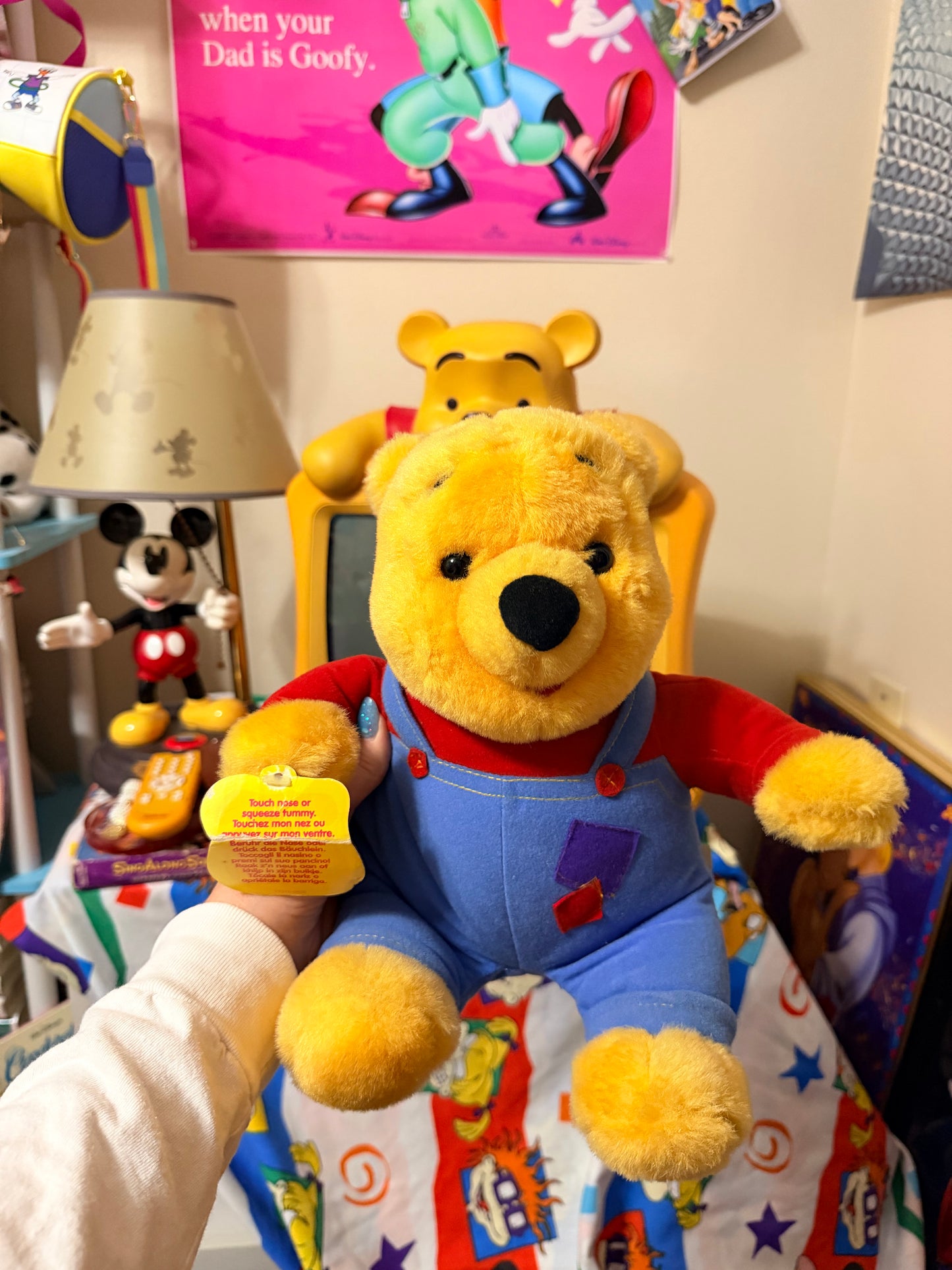 Winnie the Pooh touch my nose or squeeze my tummy 1997 interactive plush