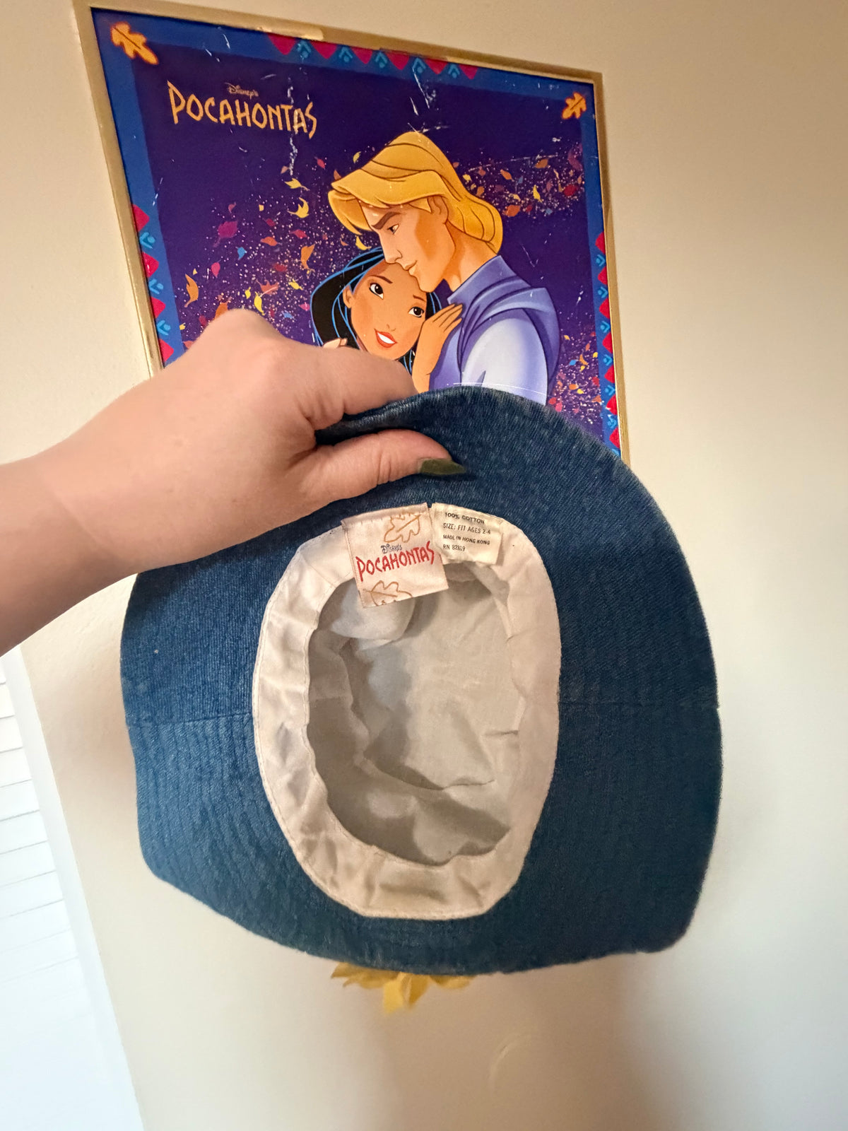 Rare vintage Pocahontas denim with flower 90’s bucket hat - toddlers/kids