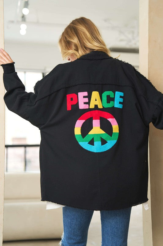GIVE PEACE A CHANCE BUTTON UP SHIRT