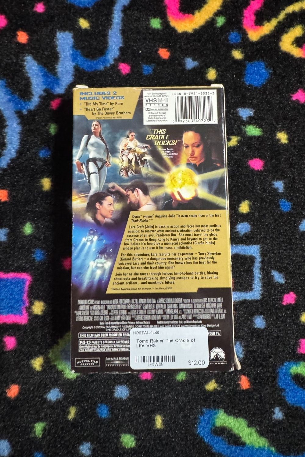 TOMB RAIDER THE CRADLE OF LIFE VHS*