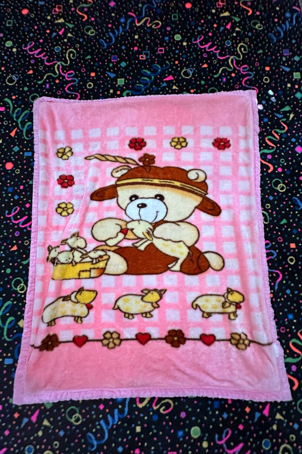 DOUBLE SIDED BABY MICKEY AND MINNIE/TEDDY BLANKET*