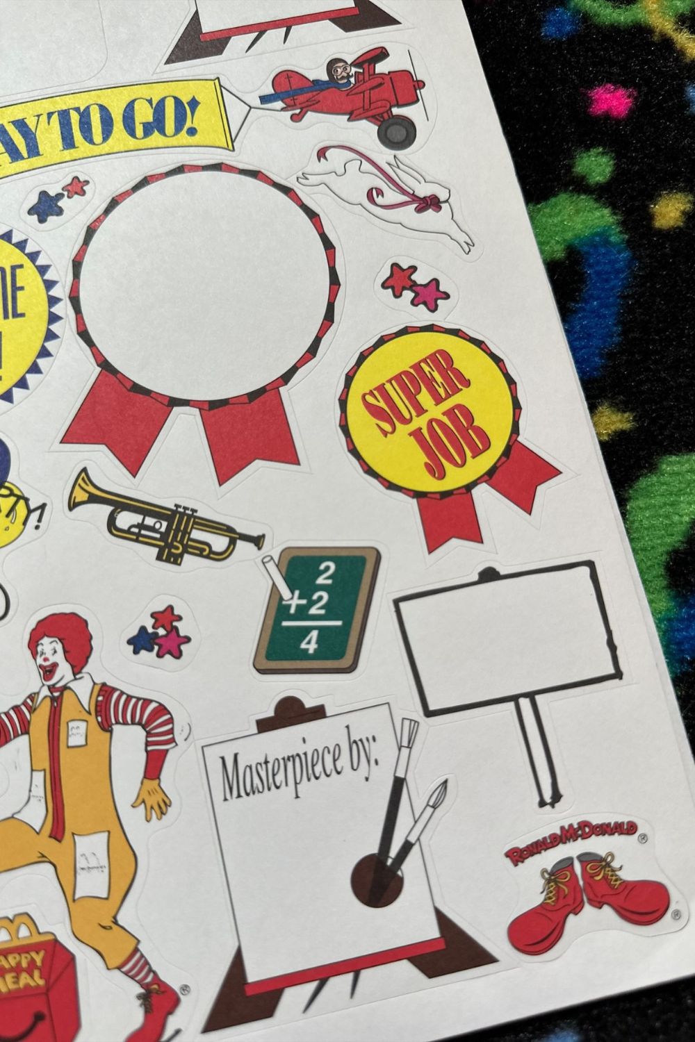 1995 VINTAGE MCDONALDLAND SCRIBBLE PAD COLORING BOOK STICKERS*