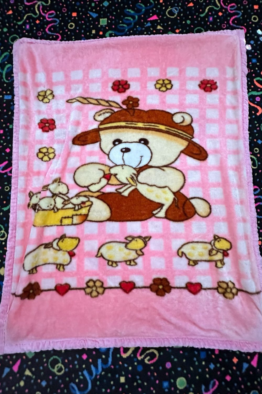 DOUBLE SIDED BABY MICKEY AND MINNIE/TEDDY BLANKET*