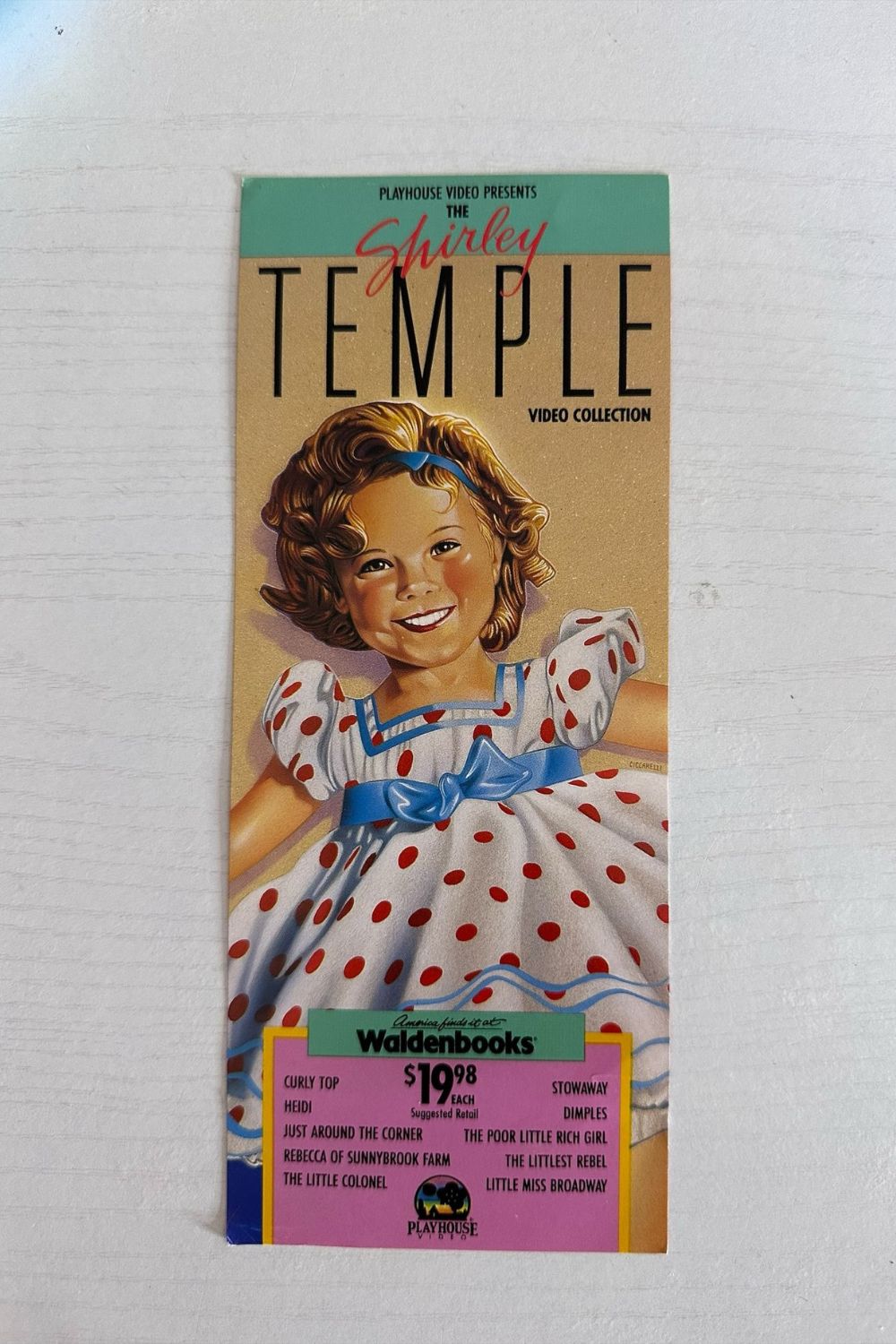SHIRLEY TEMPLE VIDEO BOOKMARK*