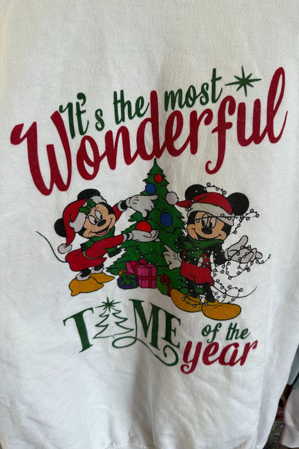 MICKEY & MINNIE -IT'S THE MOST WONDERFUL TIME OF THE YEAR SWEATSHIRT - SIZE XL*