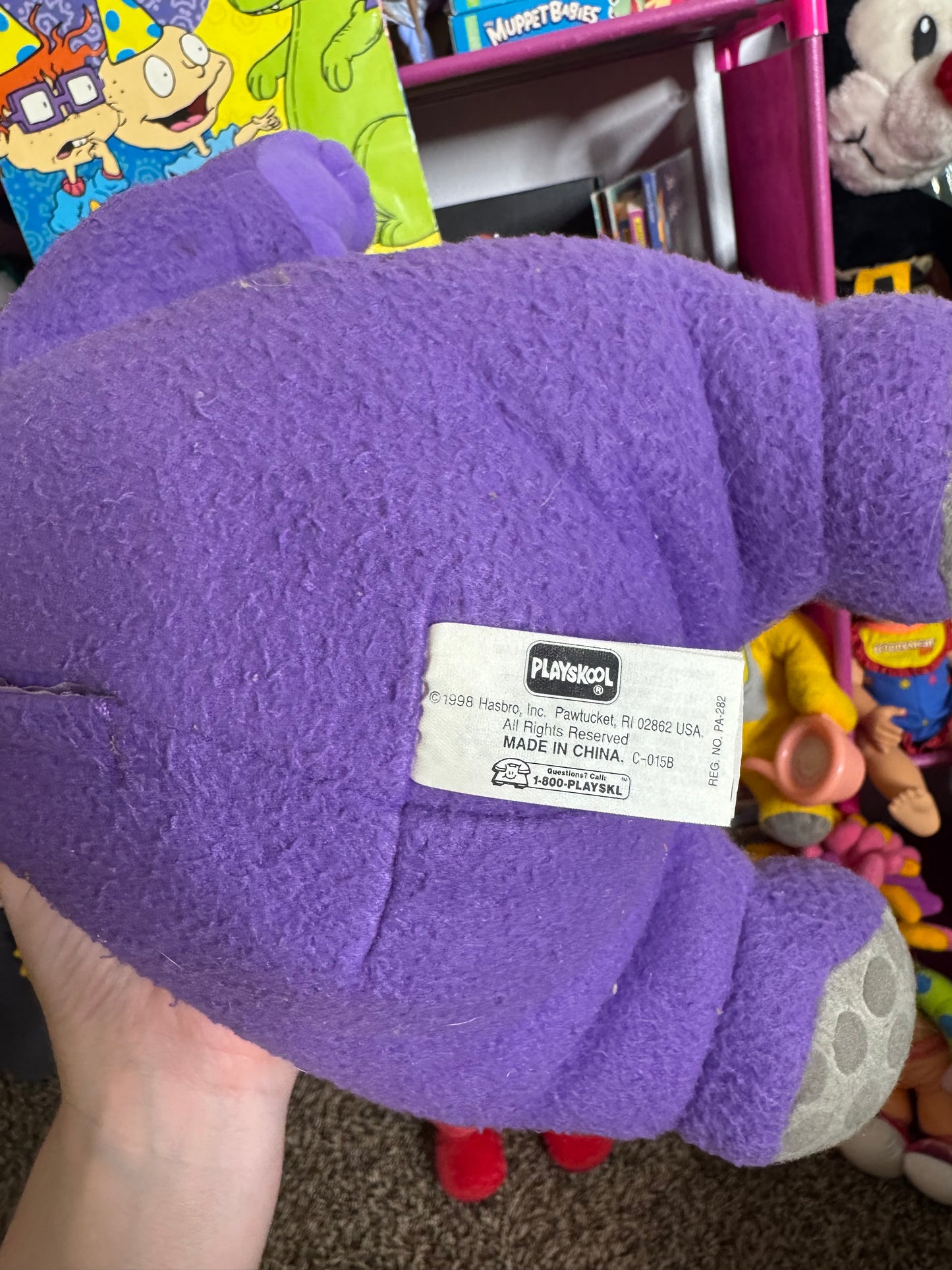 VTG Teletubbies 1998 Plush 17" Playskool Tinky Winky WORKS Talking NEW Purple