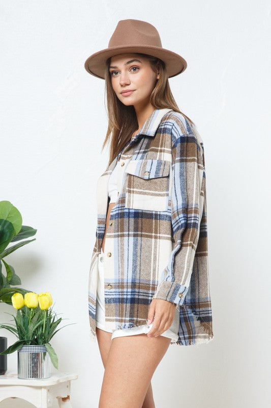 PERFECT CHARM PLAID SHACKET