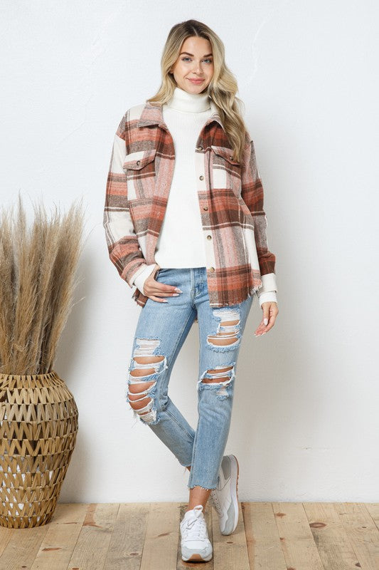 PERFECT CHARM PLAID SHACKET