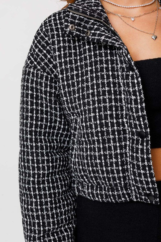 READY TO SLEIGH TWEED CROP JACKET