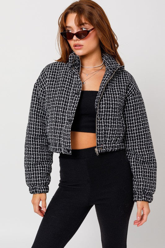 READY TO SLEIGH TWEED CROP JACKET