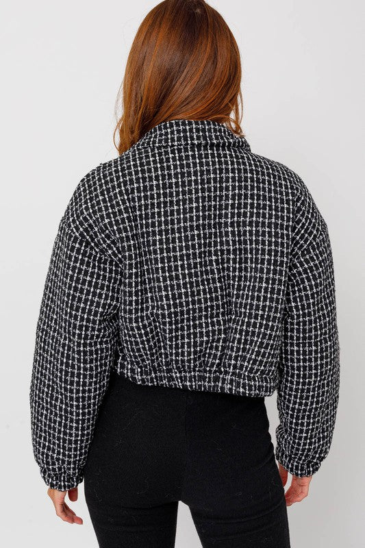 READY TO SLEIGH TWEED CROP JACKET