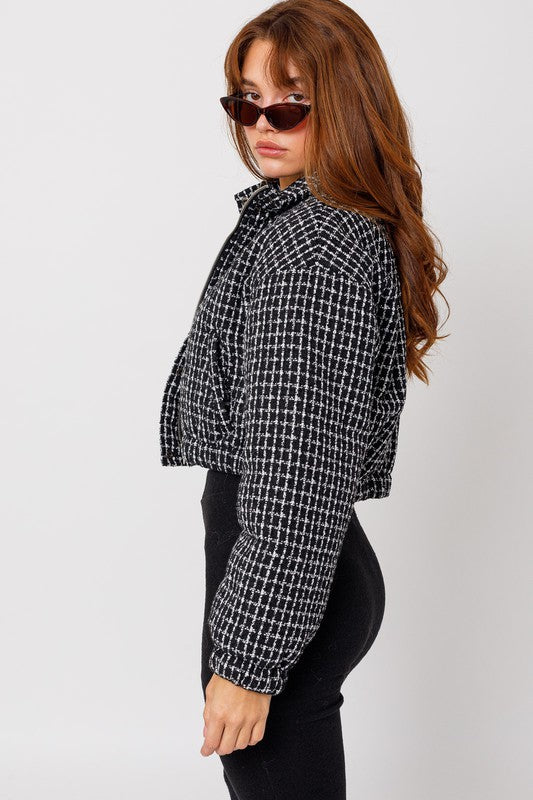 READY TO SLEIGH TWEED CROP JACKET