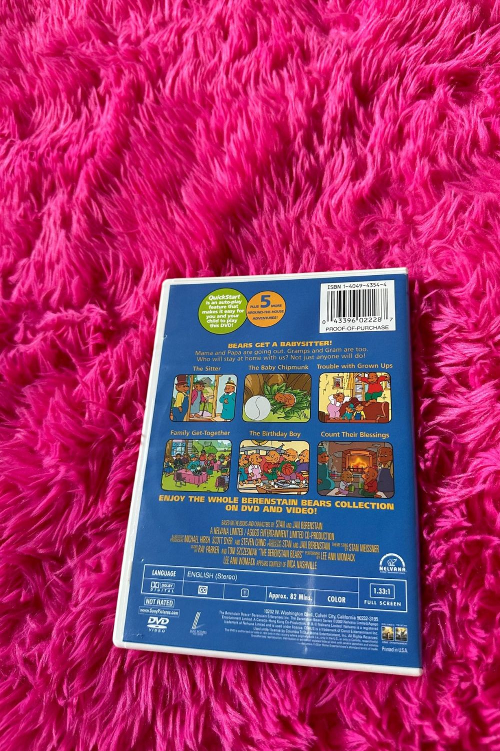 2004 THE BERENSTAIN BEARS- "BEARS GET A BABYSITTER" DVD*