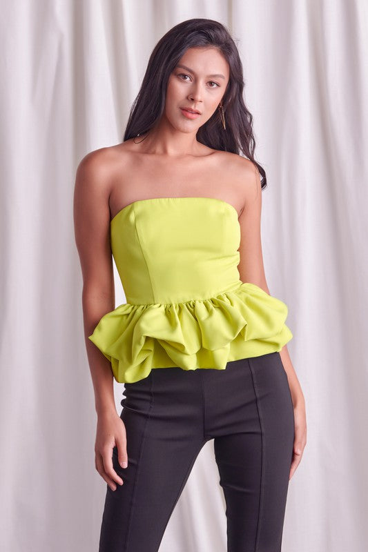 SPILL THE WINE OFF SHOULDER RUFFLE TOP