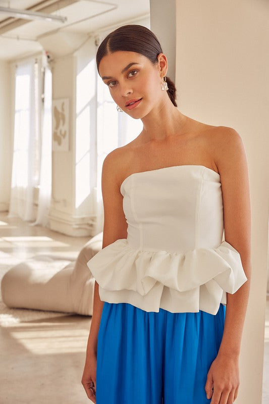 SPILL THE WINE OFF SHOULDER RUFFLE TOP