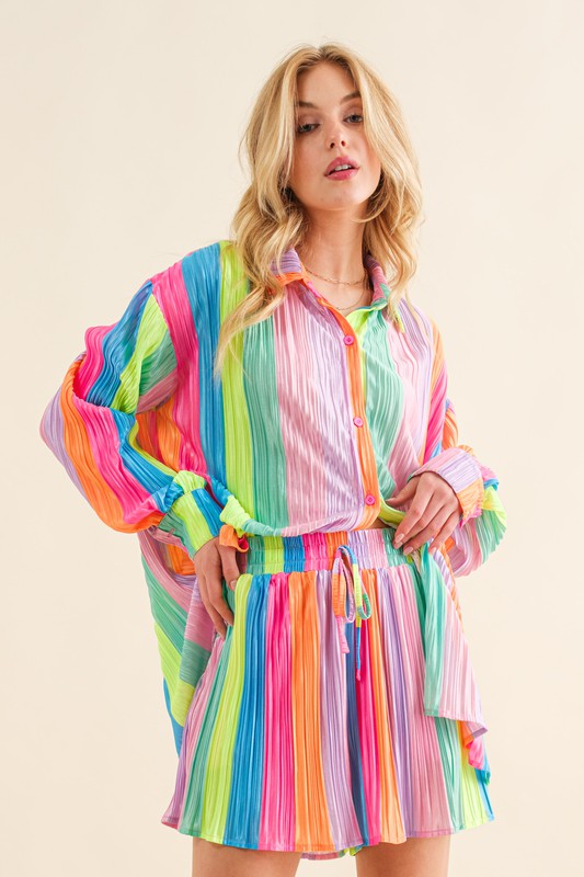 RAINBOW RENDEZVOUS SHIRT WITH MATCHING SHORTS
