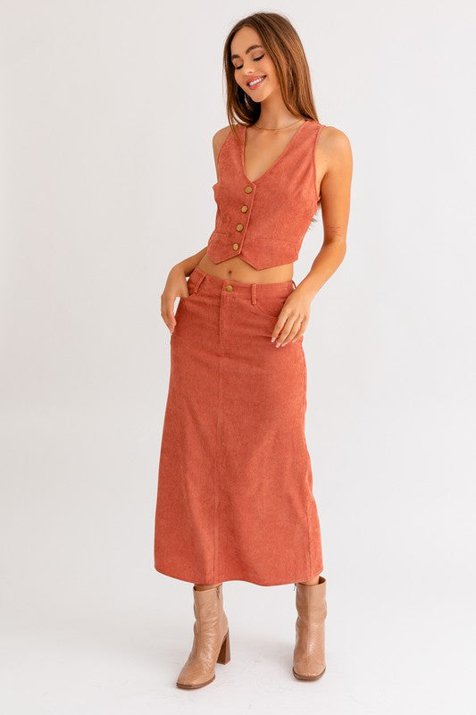 NOSTALGIC CORDUROY FLOW MAXI