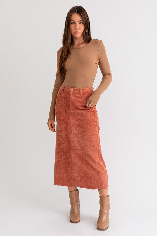 NOSTALGIC CORDUROY FLOW MAXI