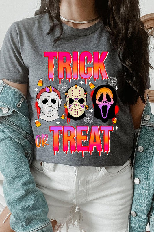 TRICK OR TREAT HALLLOWEEN TEE-CURVY