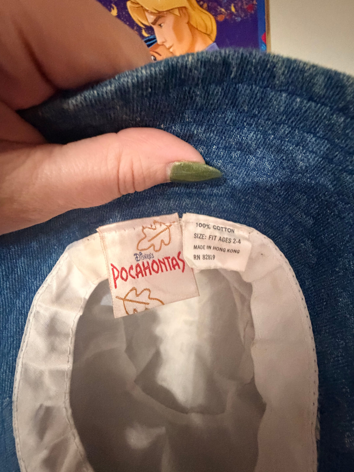 Rare vintage Pocahontas denim with flower 90’s bucket hat - toddlers/kids