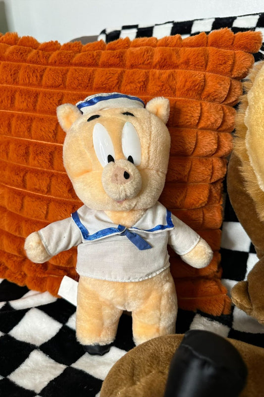 VINTAGE 1998 LOONEY TUNES PORKY PIG IN SAILOR COSTUME PLUSH*