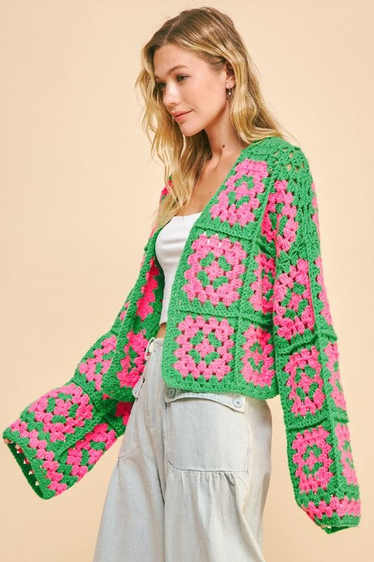 MERRY BLOOM CROCHET CARDI