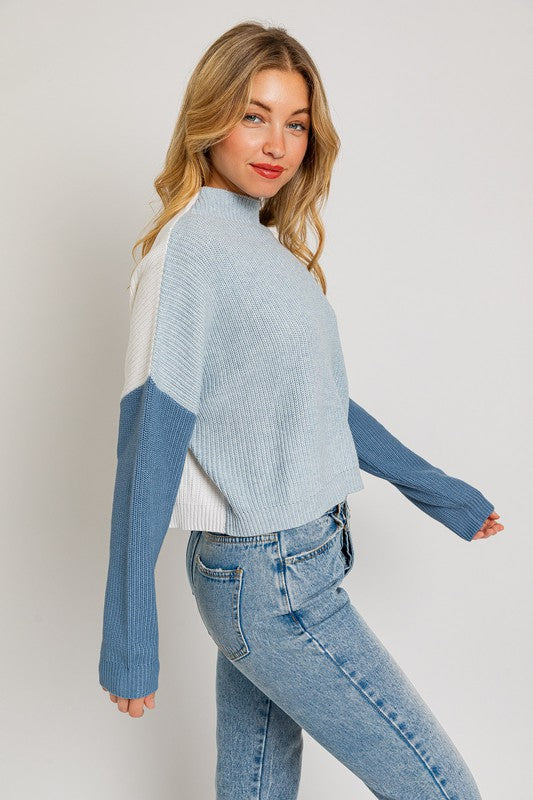 LOVE STRUCK COLOR BLOCK OVERSIZE SWEATER