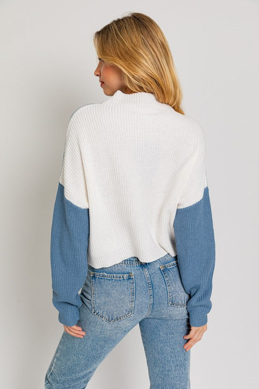 LOVE STRUCK COLOR BLOCK OVERSIZE SWEATER