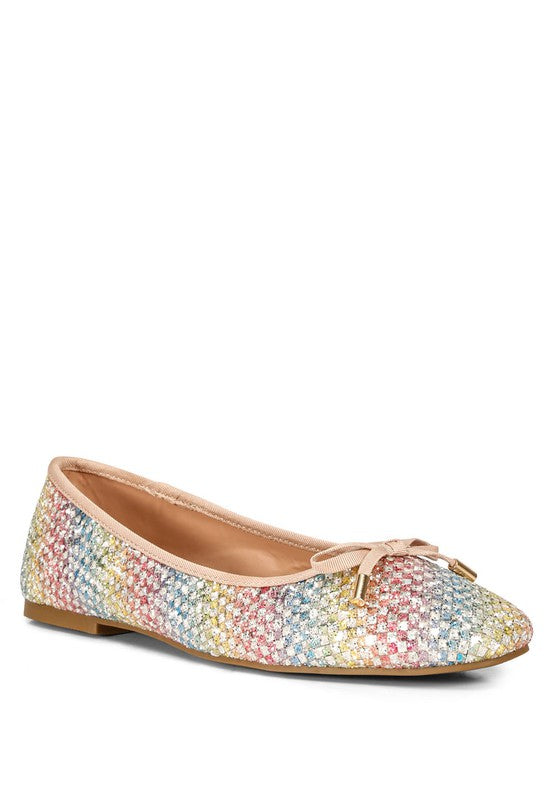 Harriet Glitter Faux Leather Flat Ballerinas